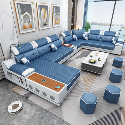 New multi-functional sofa simple modern living room large corner removable and washable technology cloth sofa combination furnit