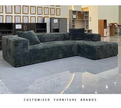 Vacuum Compression Sofa Corner Fabric Sofa Living Room Rabbit Plush Corduroy