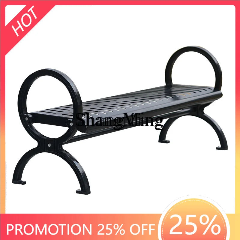 CL  outdoor all-steel park chair courtyard double bench square leisure cast iron cast aluminum seat