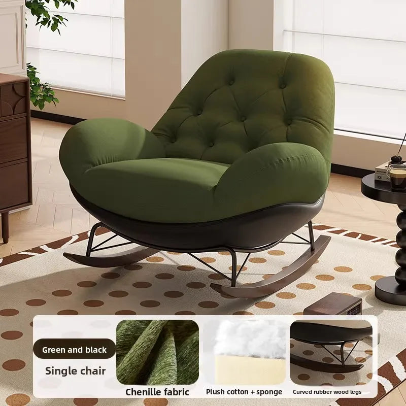 Lazy Sofa Rocking Chair Bedroom Lounge Chair Carefree Adult Living Room Single Balcony Leisure Rocking Chair Recliner Chairs