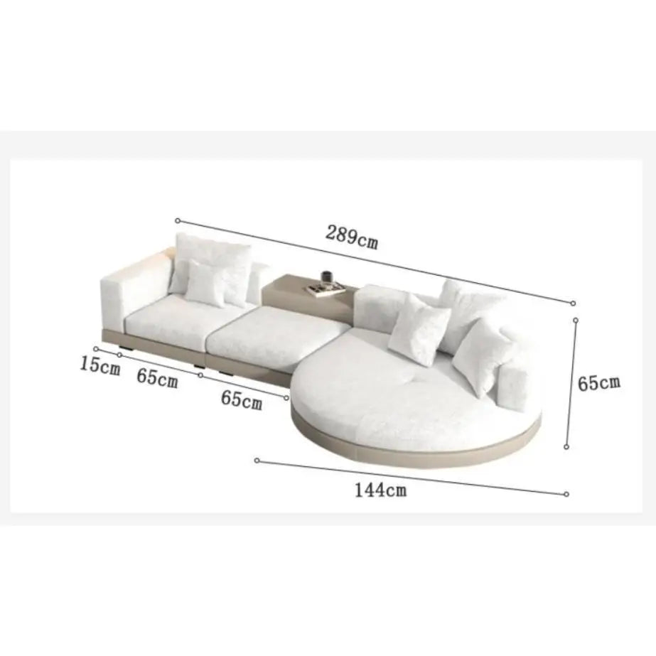 Modern simple straight corner cotton and linen round concubine modern living room sofa