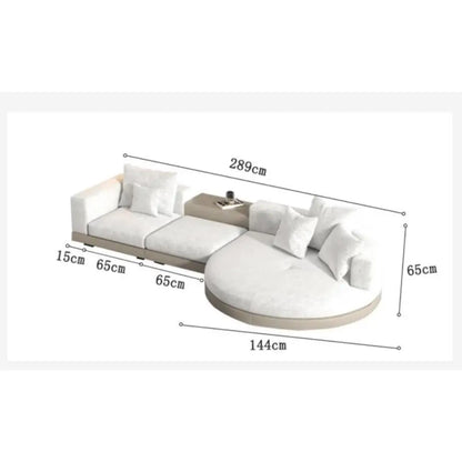 Modern simple straight corner cotton and linen round concubine modern living room sofa