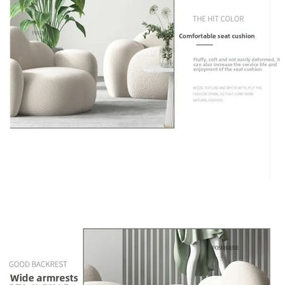 Simple Small Apartment Living Room Sofas Nordic Home Balcony Single Back Sofa Chair Beauty Salon Lounge Reception Double Sofas