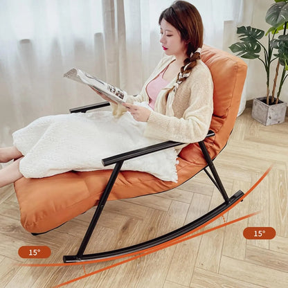 Lazy Rocking Chair Washable Technology Cloth Relaxation And Comfort Lounge Chairs 5 Angle Adjustment Detachable Recliner Chair