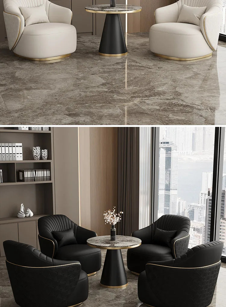 Modern light luxury single sofa chair home balcony negotiation reception table and chair combination designer office area leisur