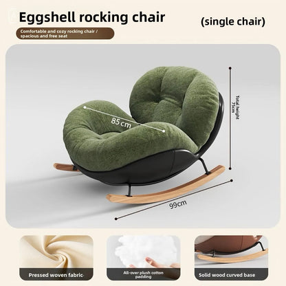 Egg Shell Rocking Chair Lounge Recliner Bed Sleep Rest Foldable Single Seater Indoor Outdoor Casual Living Room Chair Furniture
