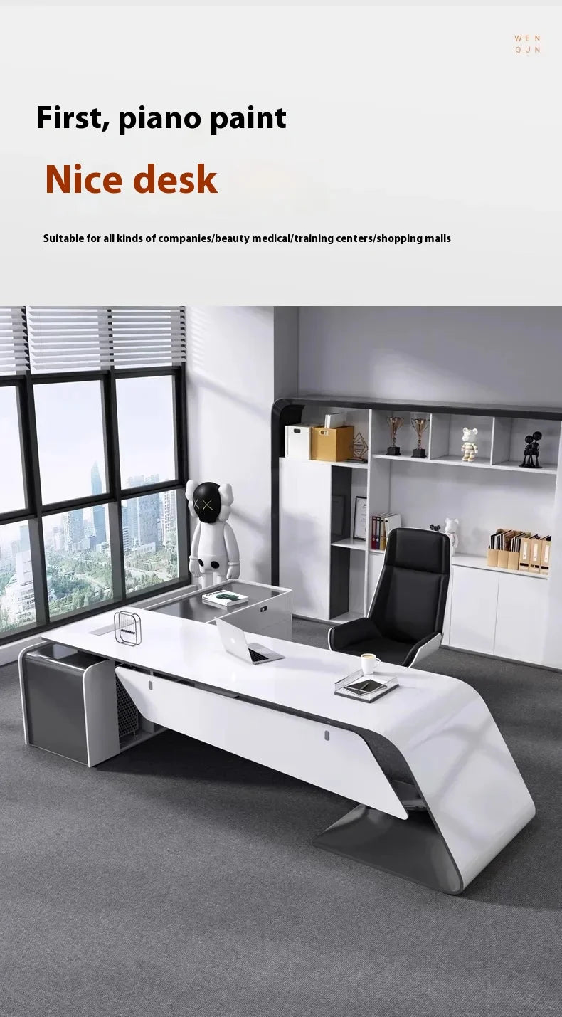 Luxury Long Office Desk Modern Design Storage Multifunctional Office Desk Display Minimalist Mesas Escritorio Trendy Furniture