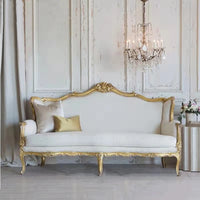 HLZ solid wood sofa three-person small apartment living room European light luxury combination furniture retro