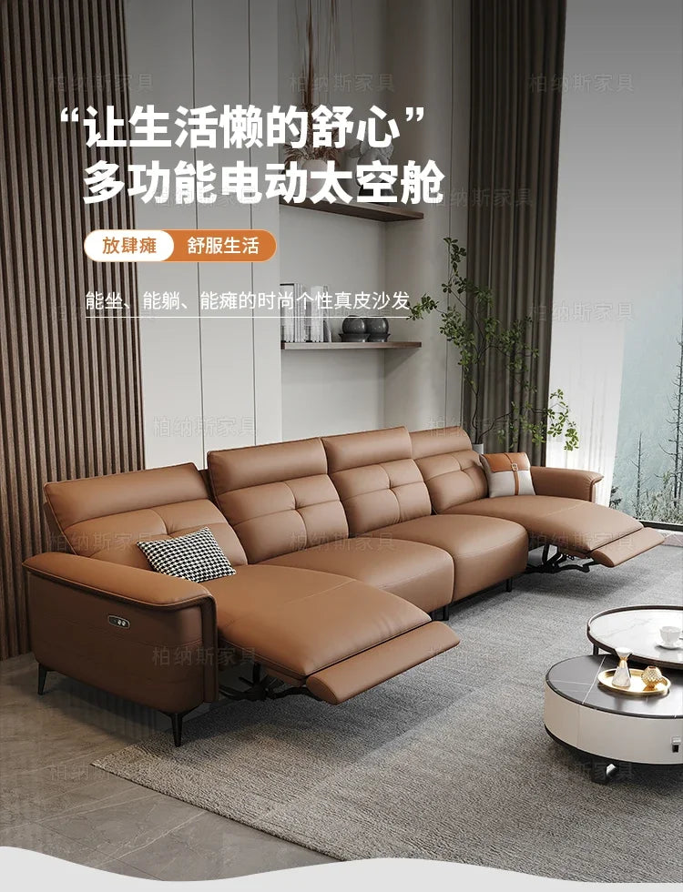 Vintage European Reclining Sofa Leather Office Designer Italiano Couch Adjustable Height Adults Sofa Inflavel Indoor Furniture