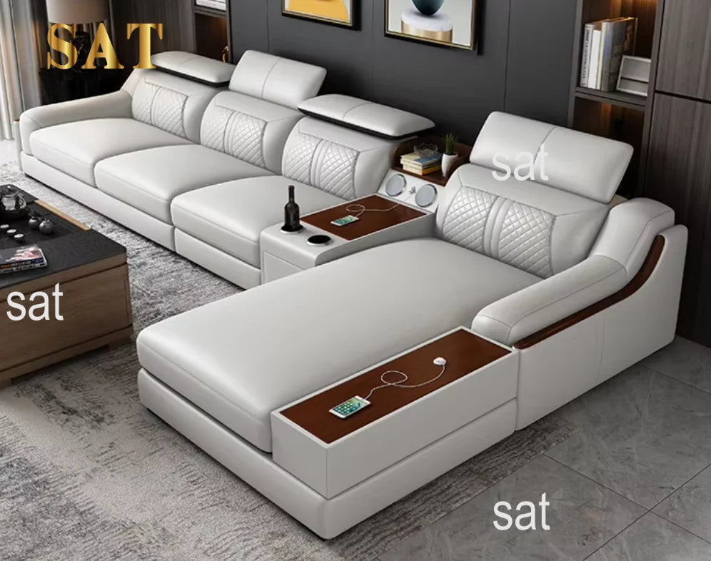 #*s for European Modern Fabric Sectional Sofa Set with Electric Recliner Modular Convertible Design USB Port-Living Room Furnitu