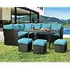 Pieces Patio Furniture Set with Table, Outdoor Patio Furniture, Outdoor Dining Sectional Sofa with Table&Chair, Brwon