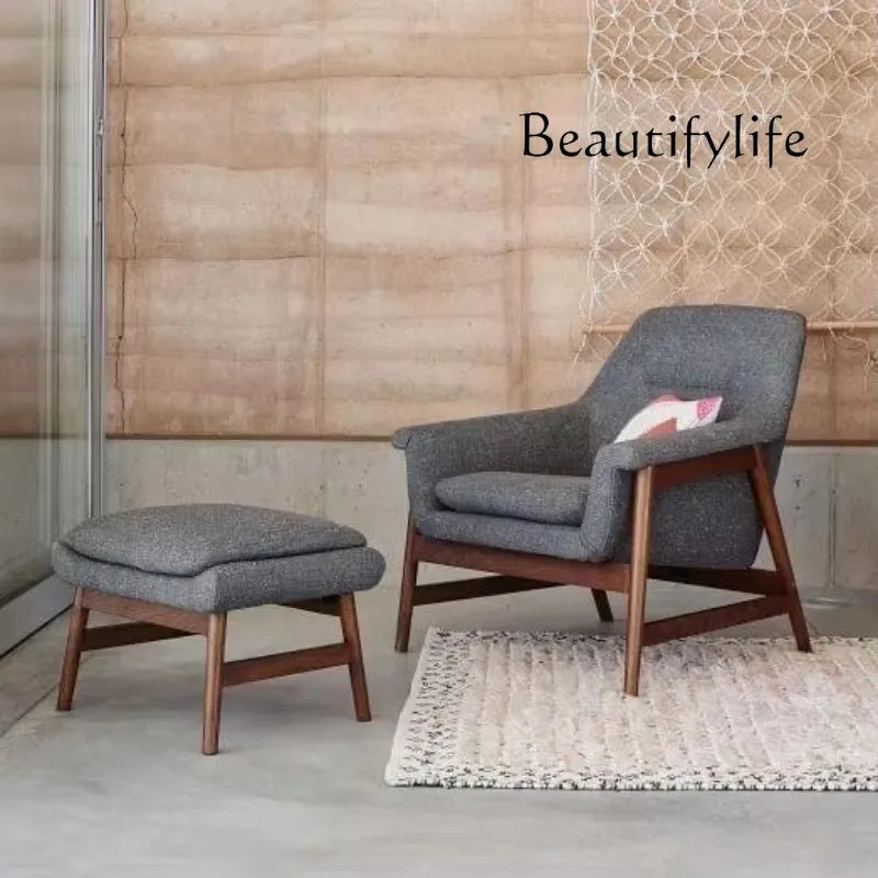 More Design Cheap Wholesale Modern Simple Velvet Comfortable Fabric Casual Reclining Wooden Lounge Living Room Chair