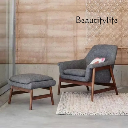More Design Cheap Wholesale Modern Simple Velvet Comfortable Fabric Casual Reclining Wooden Lounge Living Room Chair