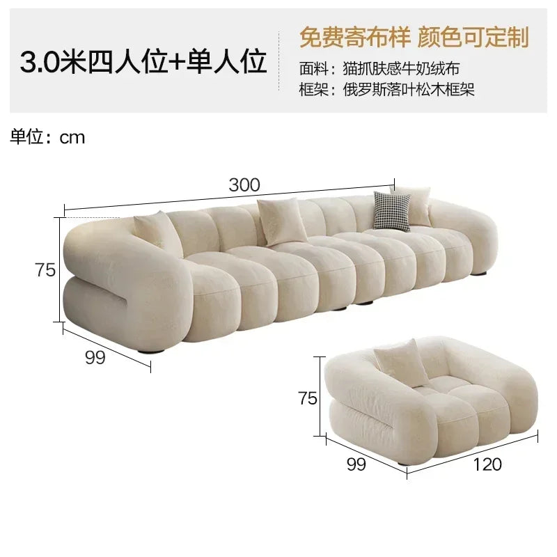 Designer Luxury Living Room Sofas House Nordic Family Elegant Relaxing Sofa Economic Apartment Minimalist Divano Hotel Furniture