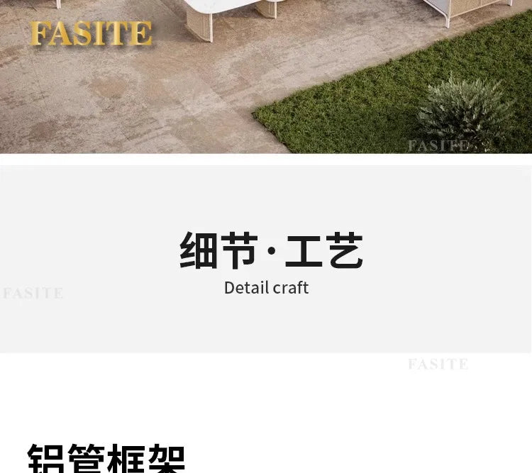 Outdoor Sofa Rattan Courtyard Garden Waterproof and Sunscreen Villa Sofa Simple Combination Rattan Furniture