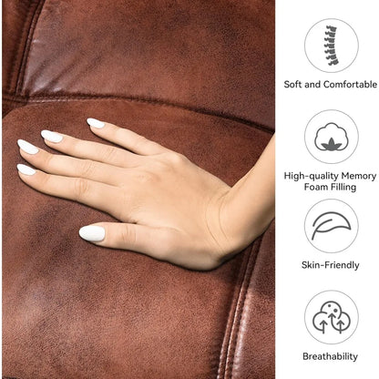 Faux Leather Futon Sofa Bed,Convertible Futon Couch,Memory Foam Loveseat Sleeper Sofa