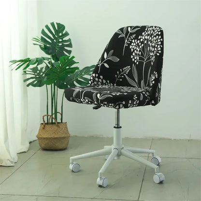 Pure Color Curved Chair Cover Polar Fleece Duckbill Chair Cover Chair Slipcover Elastic Seat Covers for Kitchen Hotel Office