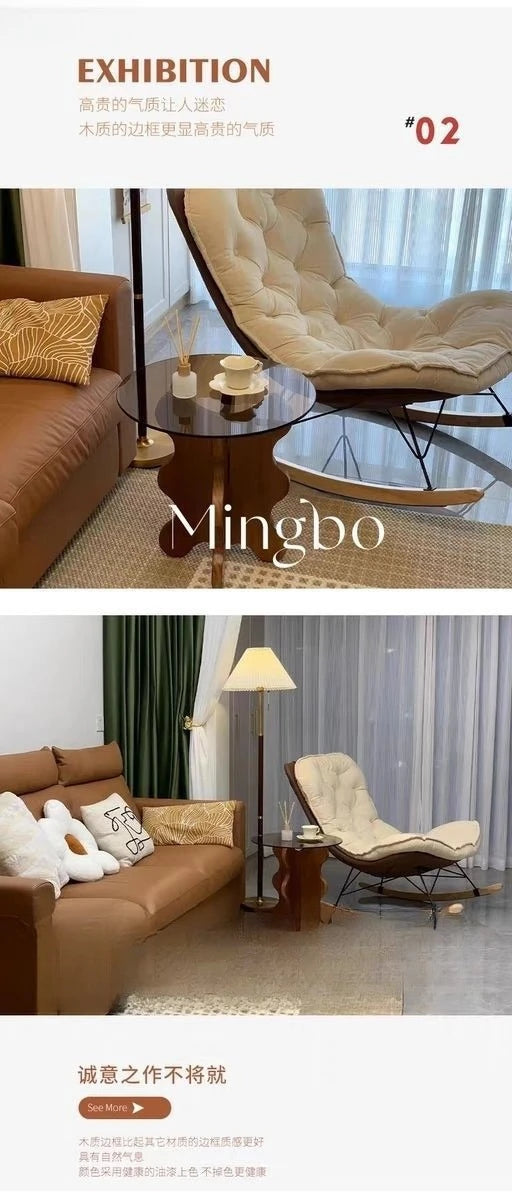 Table basse créative en bois massif avec bordure en pétales de style rétro français, plateau en verre trempé