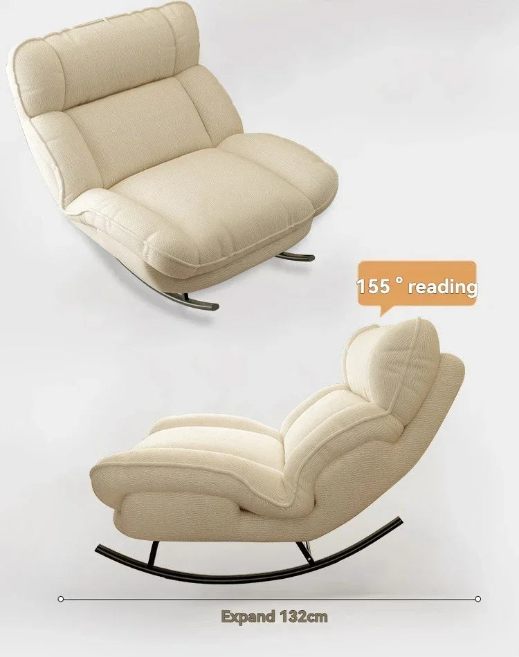 Adjustable Lazy Sofa Bed with Reclining Function for Living Room Comfortable Lazy Sofa Bed Rocking Chair for Sleeping Couch