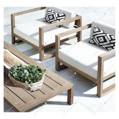 New Arrive Outdoor Wooden Teak Garden Set Daybed Chaise Lounge Furniture Teak Canopy Modern Solid Wood
