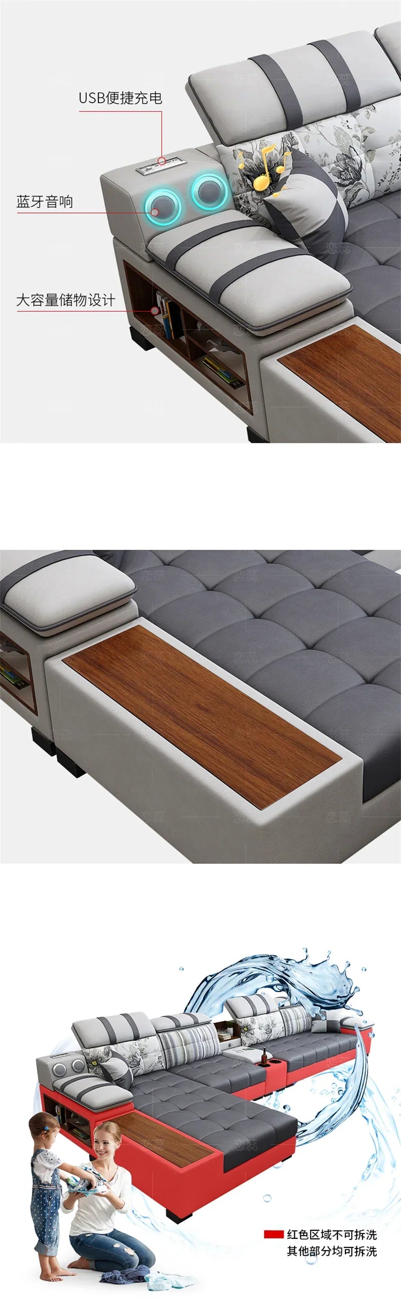 Nordic Luxury Technology Cloth Sofa for Living Room Furniture Modern Living Room Sofa Combination Large Apartment Sofa Set u