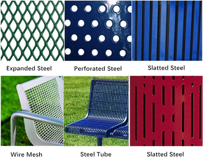 Outdoor Public Park 2 Person Steel Commercial Bench Seating Outside Garden Out Door Patio Rustic Metal Seat Bench with Back