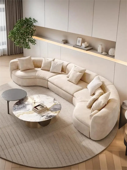 Nordic leather curved sofa designer minimalist special-shaped corner technology creative sofa02A