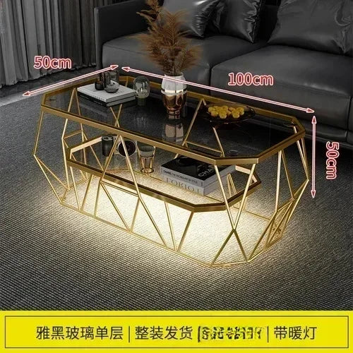 Postmodern Luxury Glass Coffee Tables Nordic Patio Center Entrance Floor Coffee Tables Smart Elegant Home Furniture