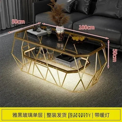 Postmodern Luxury Glass Coffee Tables Nordic Patio Center Entrance Floor Coffee Tables Smart Elegant Home Furniture