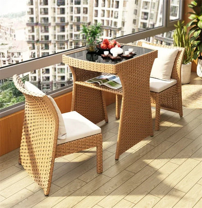 Nordic Outdoor Furniture Rattan Garden Furniture Sets Minimalist Dining Table Chair Set Courtyard Balcony Table and Chair Set XX