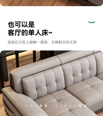 LH leather sofa first layer cowhide modern simple size apartment living room solid wood combination