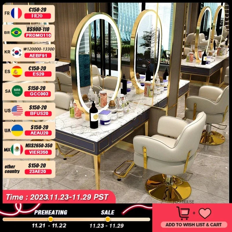 Luxury Barber Chairs Hair Salon Special Liftable Barber Chair Simple Salon Furniture Hairdressing Salon Chairs