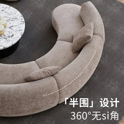 Sofa French retro medieval style curved module combination sofa wabi sandy wind large flat-floor villa fabric #