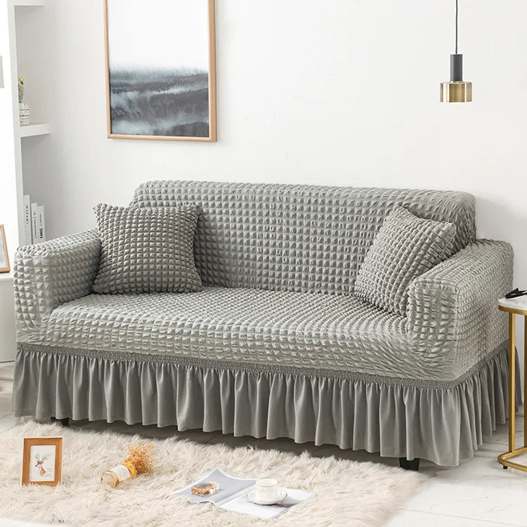Fabric Skirt 2/3 Seater Sofa Cover 140-230cm Full Package Single Universal Elastic Sofa Slipcovers American Rustic Four Seasons