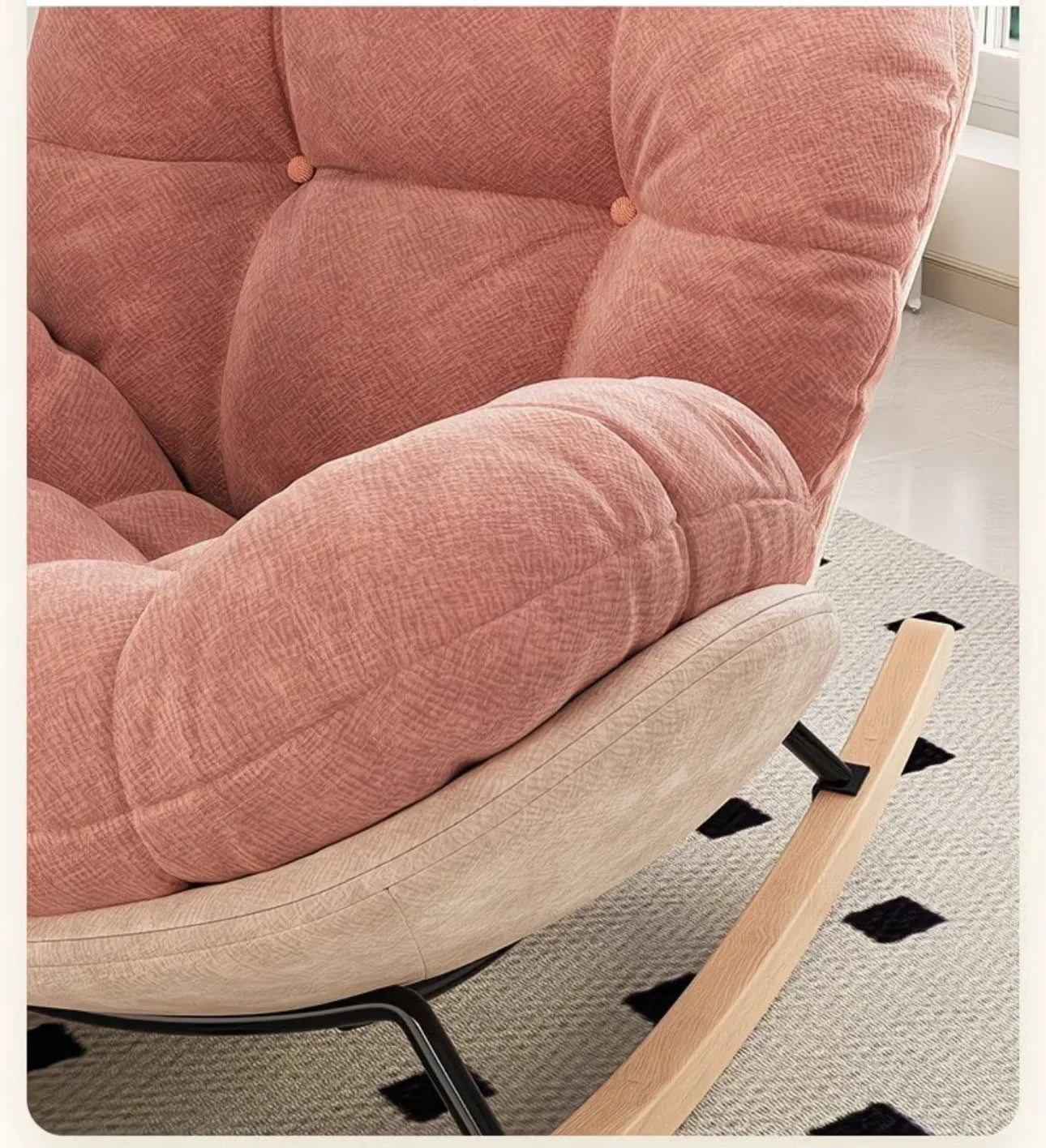 Eggshell Rocking Chair for Home Living Room Single Sofa Lazy Chair Balcony Leisure Chair Girls Pink Rocking Chair