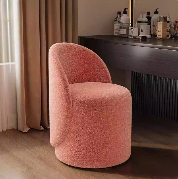 Light luxury Nordic makeup chair bedroom dresser fairy stool high backrest Internet celebrity simple home manicure round stool