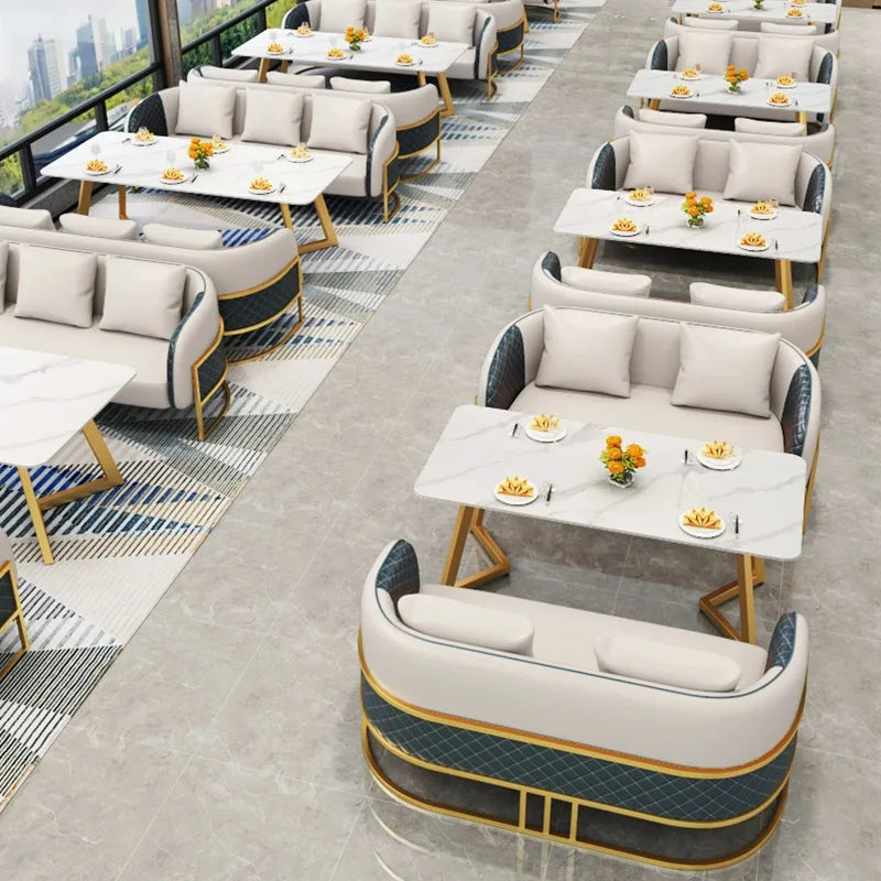 Combinaison de canapé de négociation de réception, Table et chaise de bureau de vente, zone de repos pour hall d'hôtel
