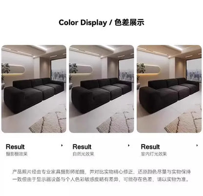 Simple Style Vacuum Compression Living Room Sofa Light Luxury Furniture Corduroy Sponge Filling Multi-Person Sofa Customization