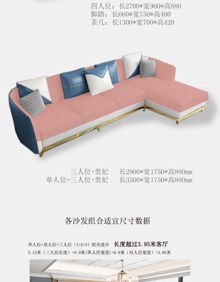 Designer Genuine Leather Sofas Fancy Modern Luxury Individual Loveseat Sofa Sectional Italian Sofy Do Salonu Home Furniture