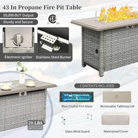 Patio Furniture Set 6 Piece Grey Wicker Outdoor Furniture Patio Sectional Sofa Couch PE Rattan Conversation Sets with Fir