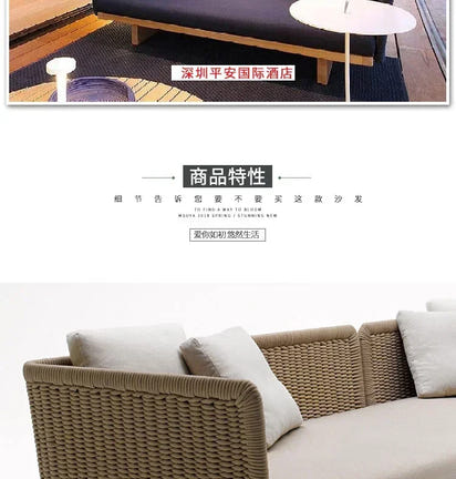 combination furniture Outdoor sofa, outdoor leisure terrace, patio, rattan sofa, teak villa, hotel, garden balcony
