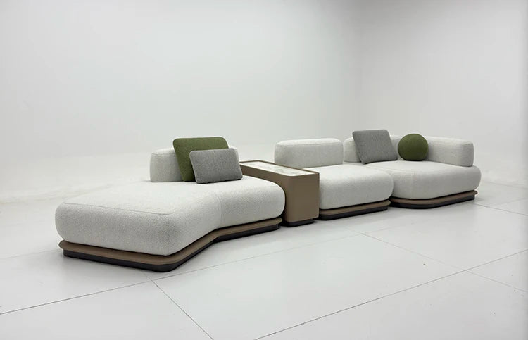 Cream curved sofa set luxury modular combined sofa