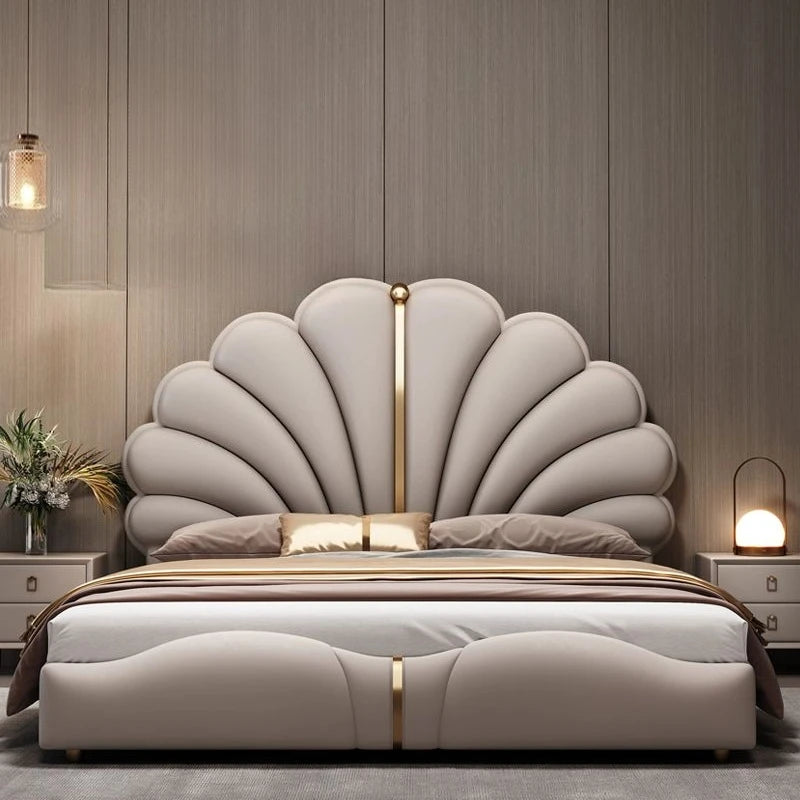Nordic Aesthetic Double Bed European Queen Twin King Headboard Frame Luxury Cama Casal Furniture  Bed bases and bed frames home