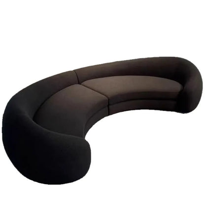 Italian minimalist U-shaped curved three-person living room sofa lamb wool hotel bed and breakfast