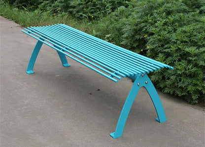Outdoor Public Park 2 Person Steel Commercial Bench Seating Outside Garden Out Door Patio Rustic Metal Seat Bench with Back