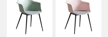 Modern Simple Living Room Chair Plastic Cushion Chair Home Restaurant Armchair Nordic Leisure Chairs Backrest Desk Chairs