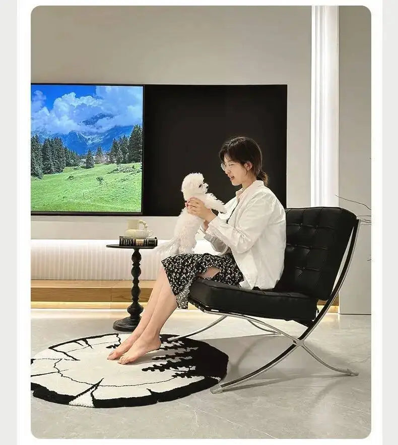 Barcelona Single Sofa Designer Lazy Sofa High-end Italian Living Room Sofa Chair Nordic Light Luxury Leisure Chair