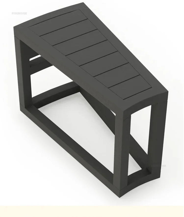 Outdoor Waterproof Sun Protection Garden Sofas Curved Outdoor Sofa Aluminum Alloy Courtyard Villa Reception Sofa Coffee Table A