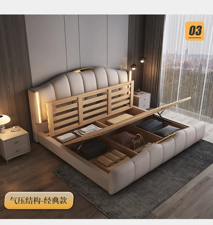 Luxury Frame Double Bed King Size Modern Living Room Frame Double Bed Queen Hotel Princess Cama De Casal Bedroom Furniture