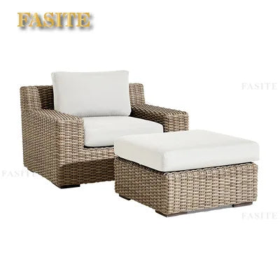 Outdoor sofa courtyard garden terrace leisure waterproof sunscreen art villa rattan furniture combination